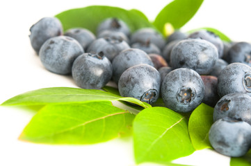 Blaubeeren und Blaubeerblätter