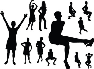 beauty girl silhouette - vector