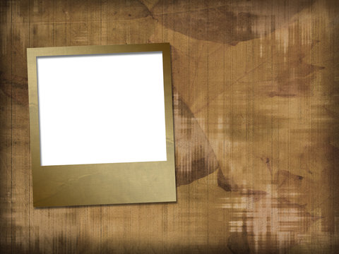 Old photoframes are hanging on the abstract background-