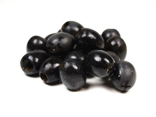 black olives on white background