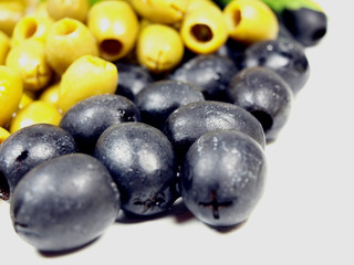 olives on white background
