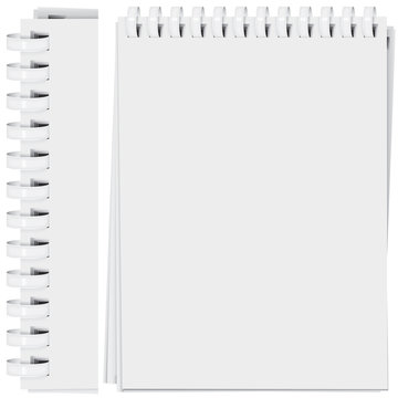 vector high detailed plastic spiral bound notepad page (CMYK)