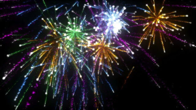 Fireworks. CG. HD.