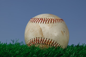 Baseball on Green Grass