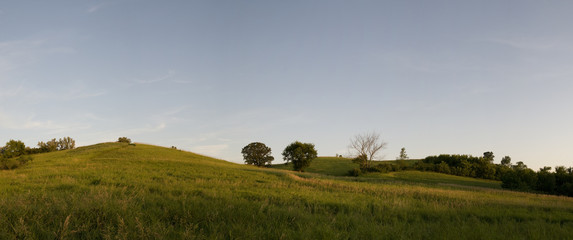Panorama of Iowa Country Side at Dusk