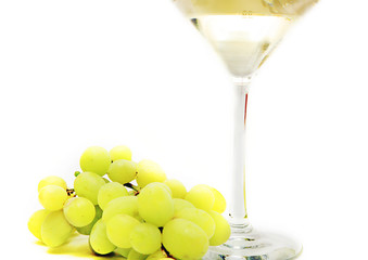 Very sweet white wine in the martini glasses isolated on white