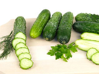 fresh cucumbers isolated