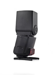 Professional flash unit for digital camera isolated
