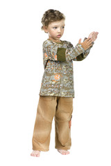 Little boy isolated on white