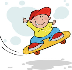 Cool jumping skateboarder