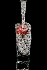 a refreshing cocktail with berries