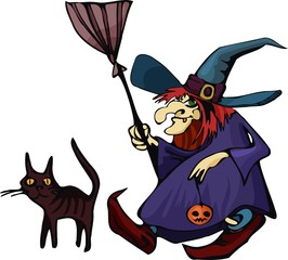 witch with a cat