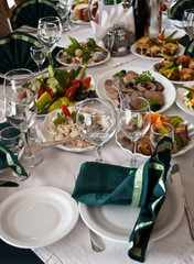served table