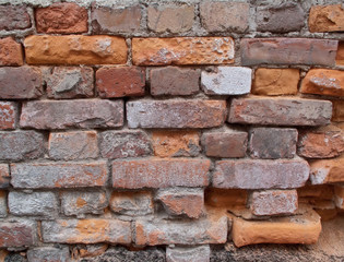 Old damaged brick wall