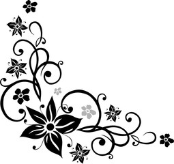 Obraz na płótnie Canvas Blumen, Ranke, floral, ornamental, schwarz
