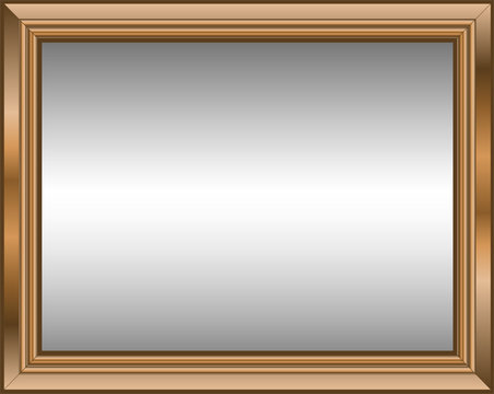 Vector illustration of mirror in the wooden frame