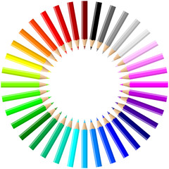 Matite colorate vettoriali in cerchio