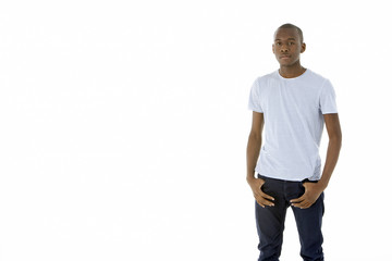 Fototapeta premium Teenage Boy Standing In Studio