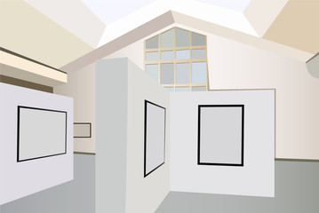 exhibition interior vector