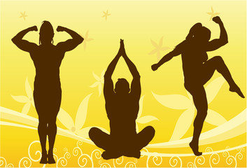 bodybuilder woman silhouette vector