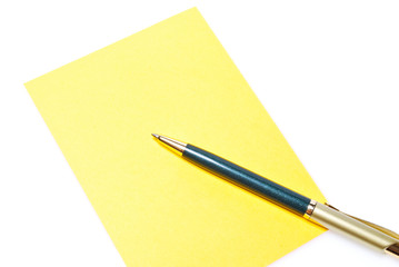 Pen on Yellow Note