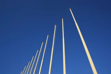 Foto op Canvas Vacant Flag Poles at the Old Olympic Stadium Athens © andypandy