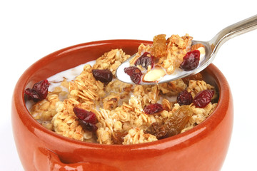 pot full of granola with nuts
