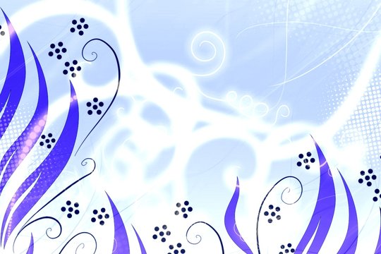 banniere florale bleue