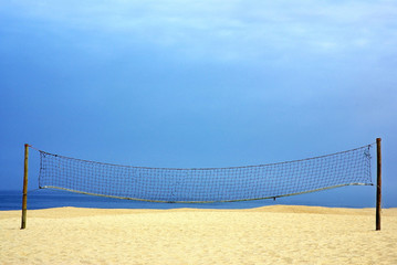 Volleyball net on the portuguese beach.