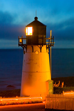 Point Montara Lighthouse at night in California