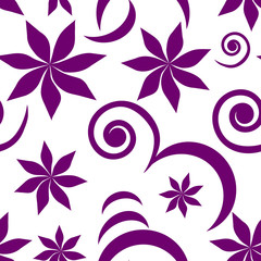 Seamless violet floral wallpaper