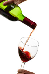 Red wine filling a glass, drink