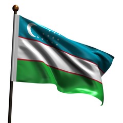Obraz premium High resolution flag of Uzbekistan