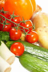 Fresh Vegetables. Fruits and other foodstuffs.