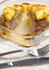 filled pork steak with pineapple