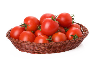 red tomatoes in basket