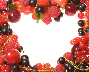 Fresh berries as frame