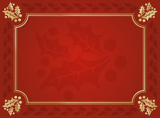 Red Holly Cornered Label Background Ready for your Copy