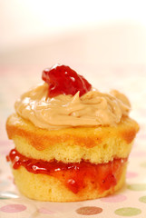 Obraz na płótnie Canvas Peanut butter and jelly cupcake