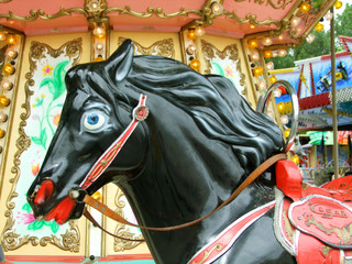 Fototapeta na wymiar Carousel koni