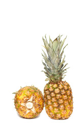 Fresh ripe  pineapples on a white background.