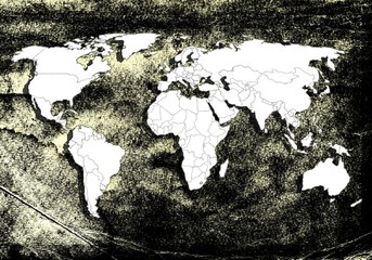 Map on grunge black background