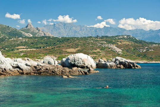 swiming in corsica