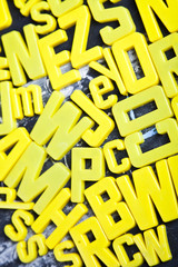 Alphabet, blackboard, education