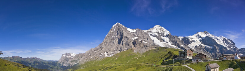 panorama of the Eiger, Mönch, Jungfrau - obrazy, fototapety, plakaty