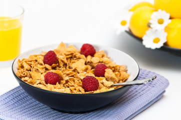 Cereal With Raspberries