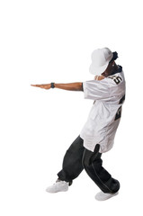 Young hip-hop dancer on white