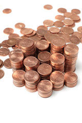 coins  on white background
