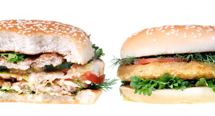 hamburger isolated on white background