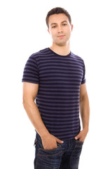 Fototapeta premium young casual man portrait, isolated on white